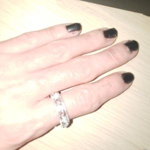 Vintage Sterling silver ring with white topaz